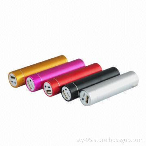 2,600mAh Power Banks in Tube Style with Aluminum Case, Charger for iPad/iPhone/Smartphones